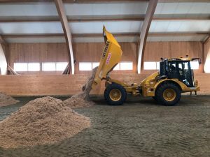 Tipping of new surface in Indoor Arena